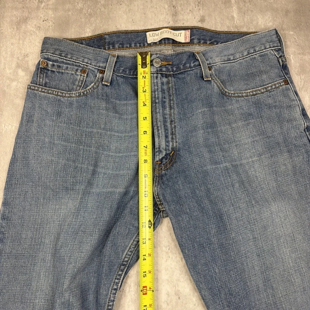 Levi's 527 Jeans Mens 36x32 Blue Low Bootcut Denim Faded VTG Work